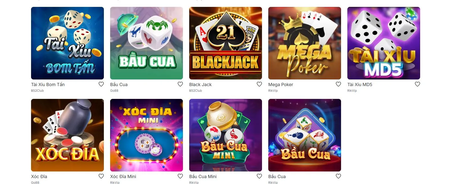 Trải nghiệm sảnh game bài Vua88