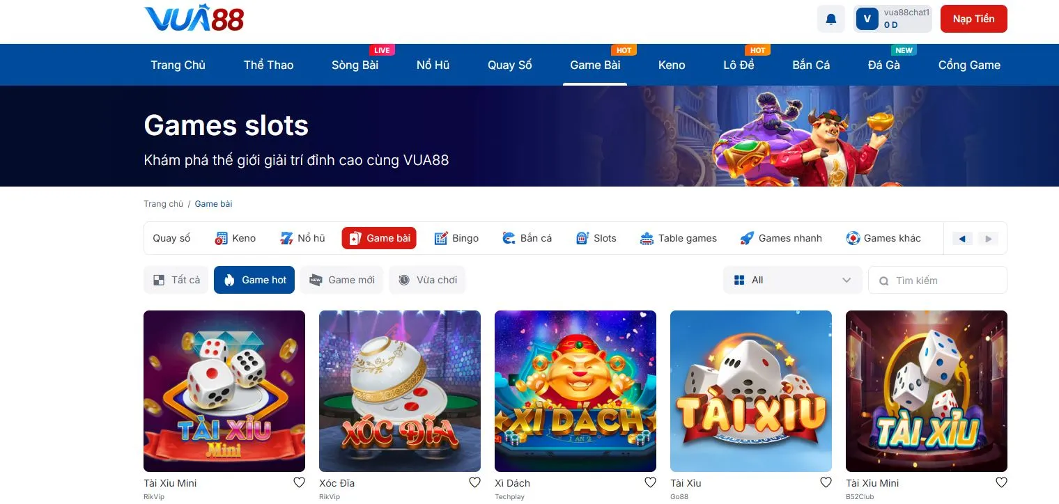 Giới thiệu về game bài tại Vua88