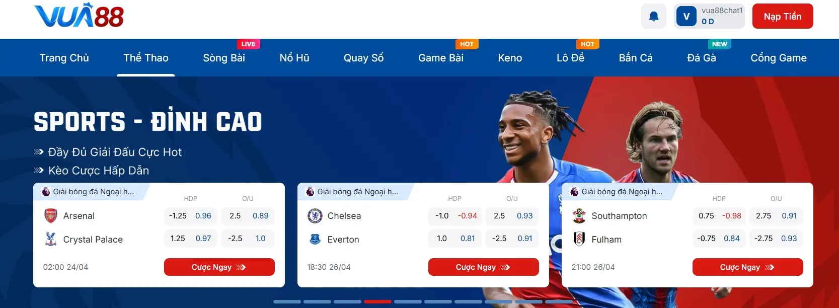 Đăng ký tài khoản Vua88 chính chủ