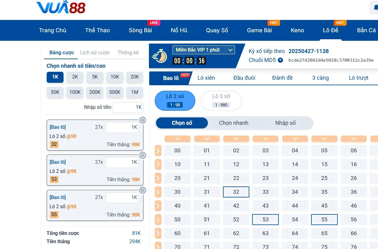 Chơi lô đề tại Vua88 có uy tín?