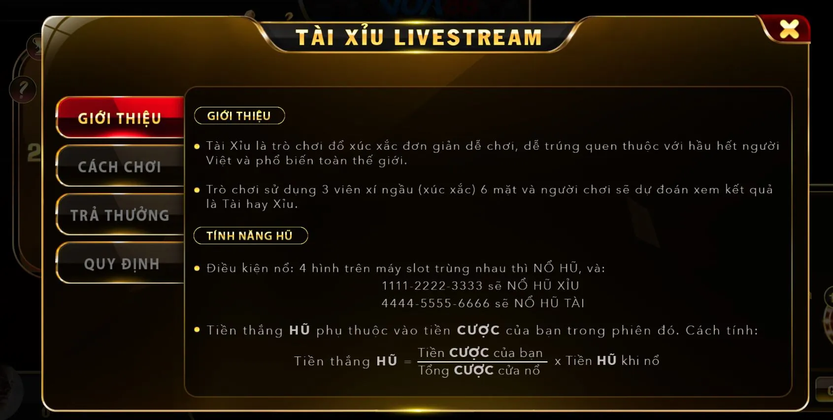 Cách chơi cơ bản đối với tài xỉu live