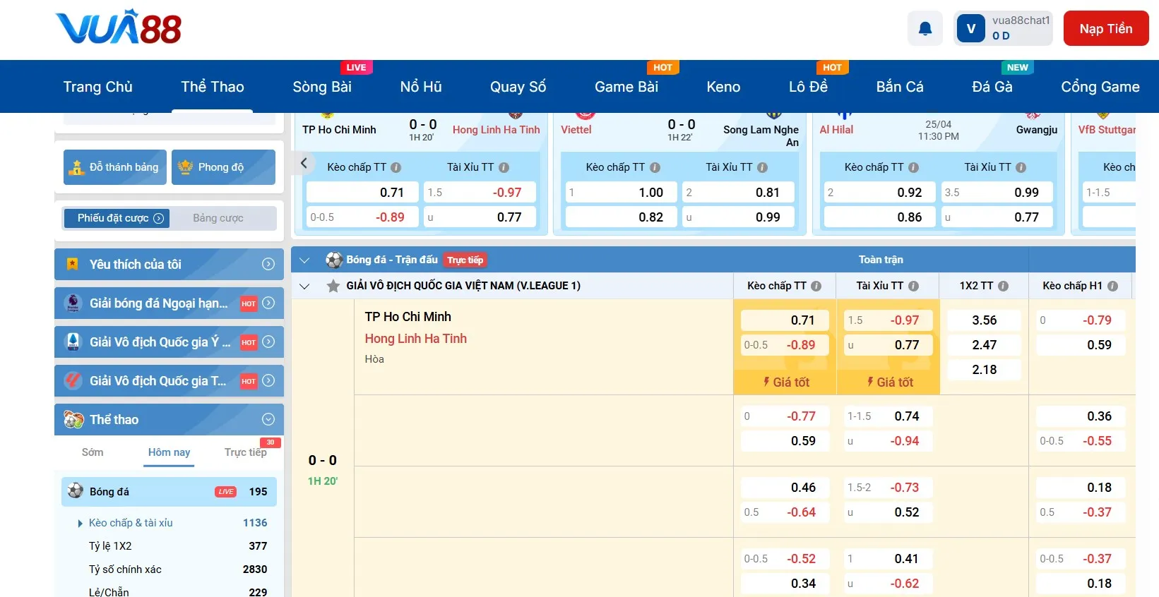 Đánh giá giao diện thể thao Vua88 online