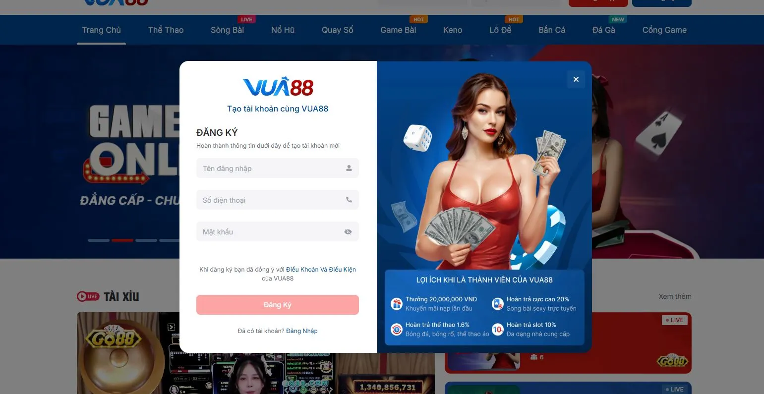 trang-chu-Vua88-11 Đăng ký tài khoản Vua88 mới