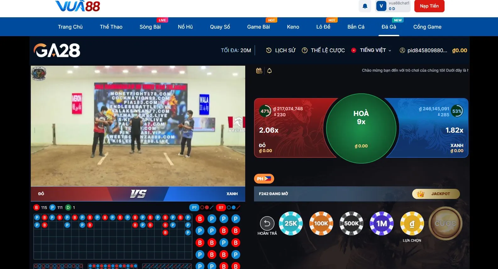 Chơi đá gà online tại nhà cái Vua88