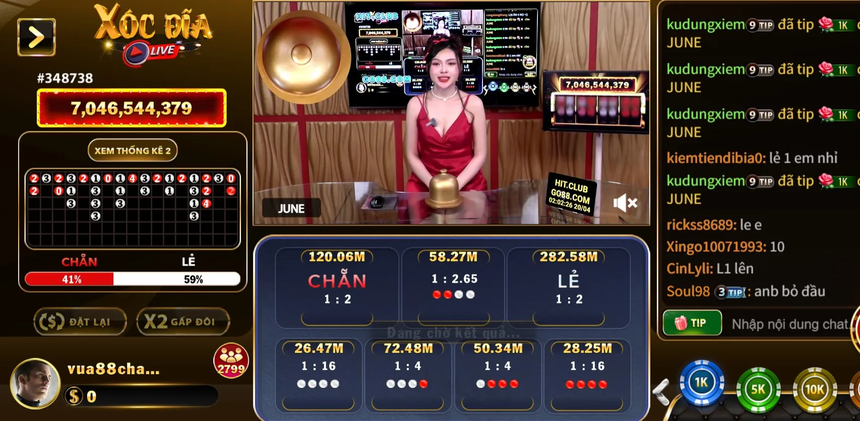 Tham gia xóc đĩa live tại Vua 88