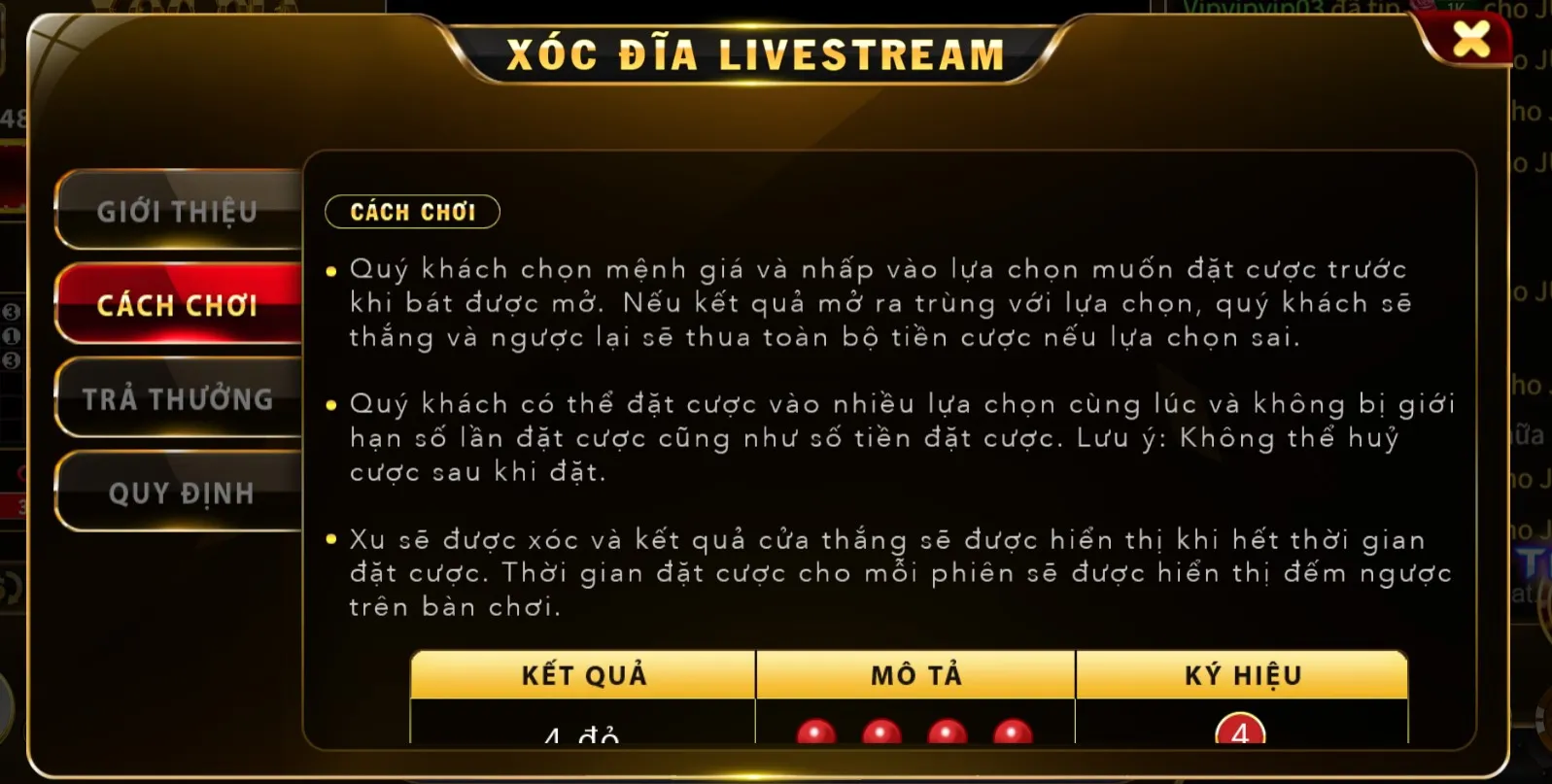 Xác định thắng thua xóc đĩa Vua88