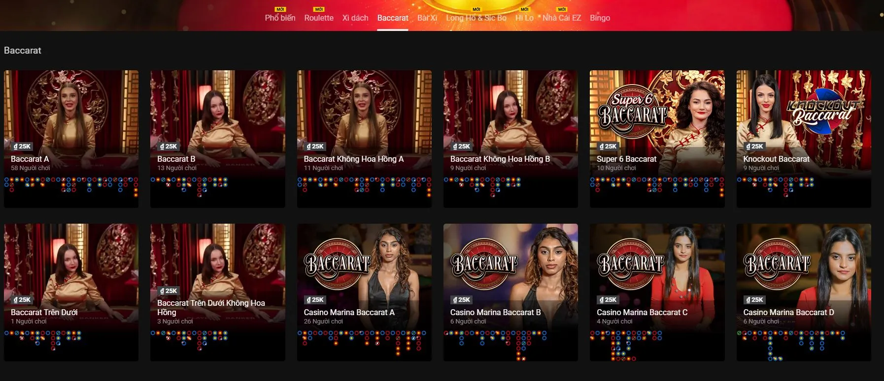 baccarat live Vua88 Lưu ý khi đọc cầu trong Baccarat Live