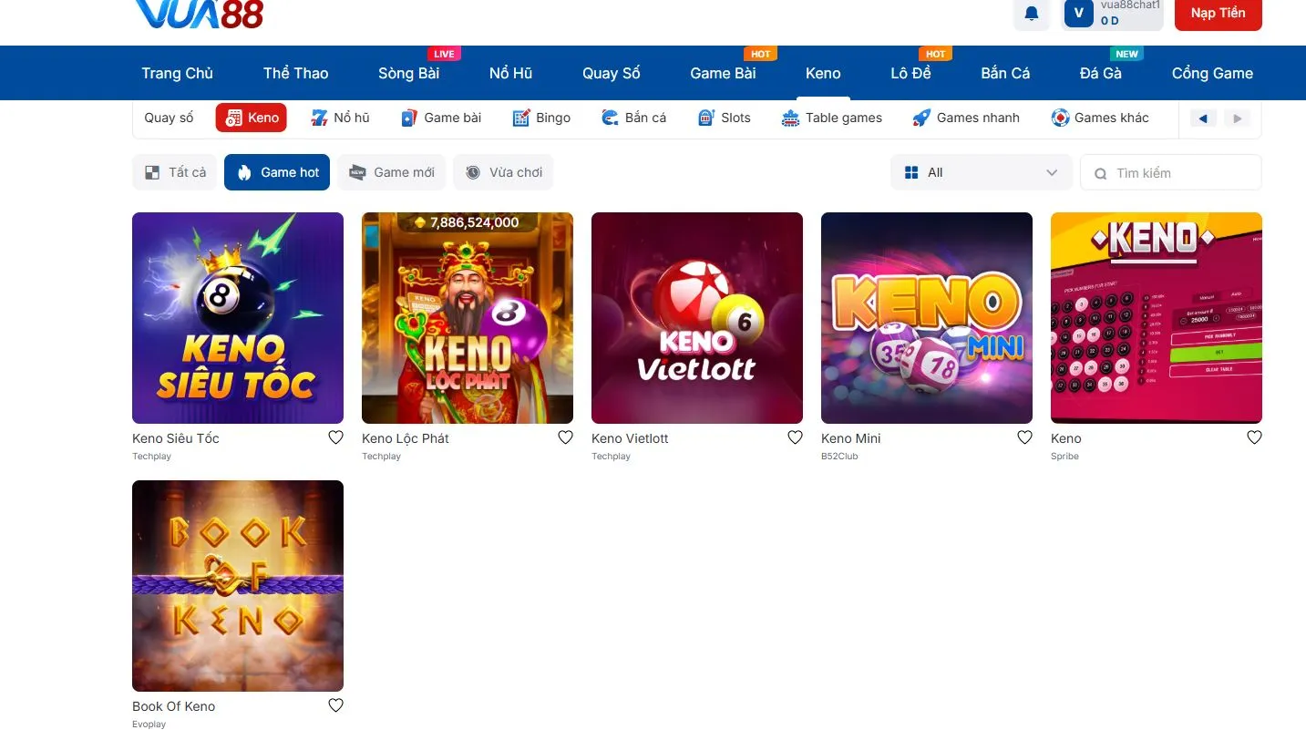 keno Vua88 Cách thức đặt cược Keno từ A đến Z