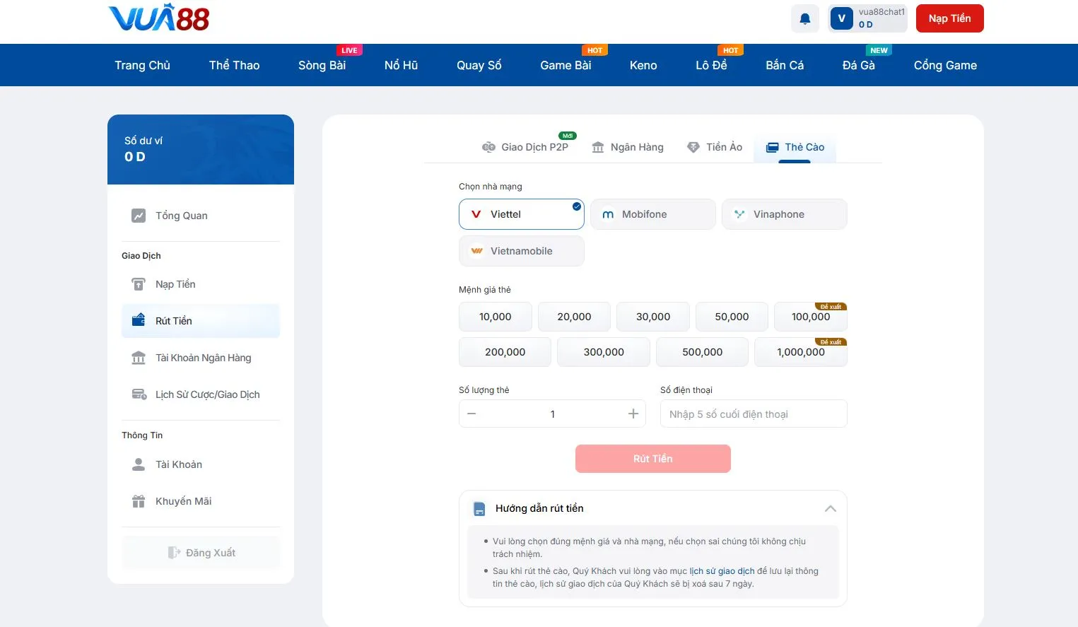 Chi tiết hướng dẫn rút tiền bằng tiền ảo