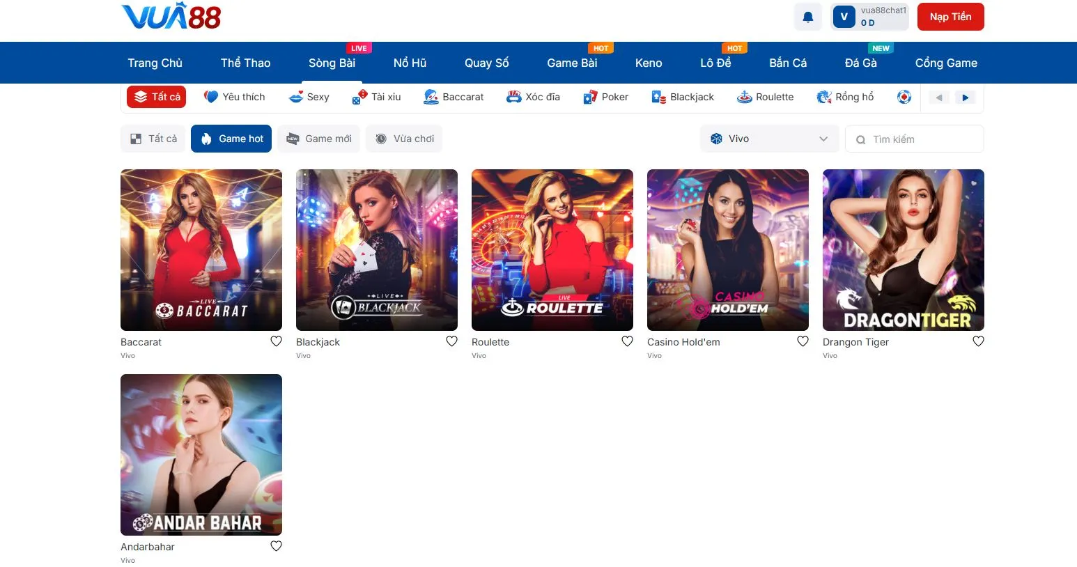 rong ho Vua88 Giới thiệu về Rồng hổ live tại Vua88