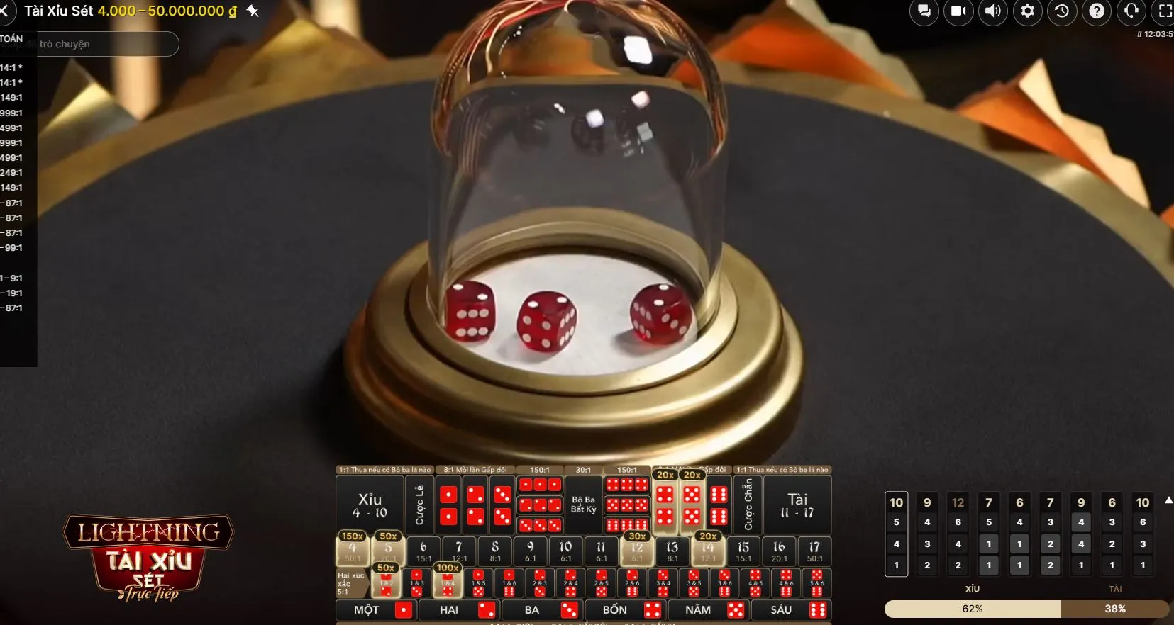 sicbo live Vua88 4 Các kiểu cược trong Sicbo Live Vua88