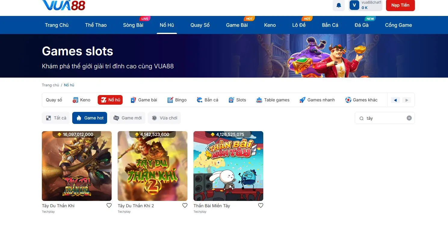 Cách chơi Tây Du Thần Khí tại Vua88 chi tiết