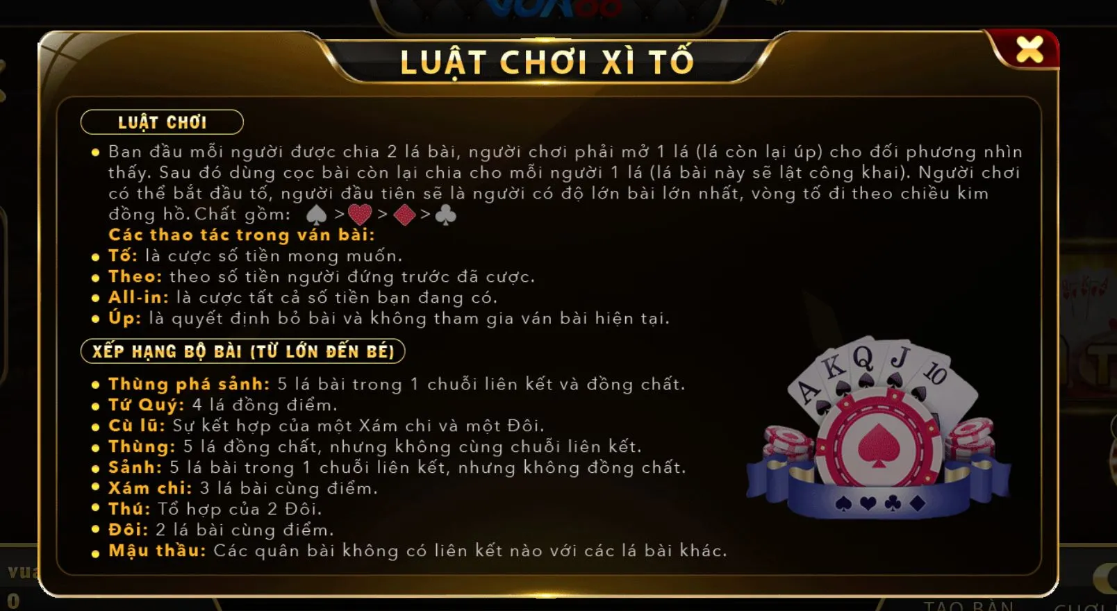 xi to Vua88 1 Cách tính bộ bài trong Xì tố dễ hiểu